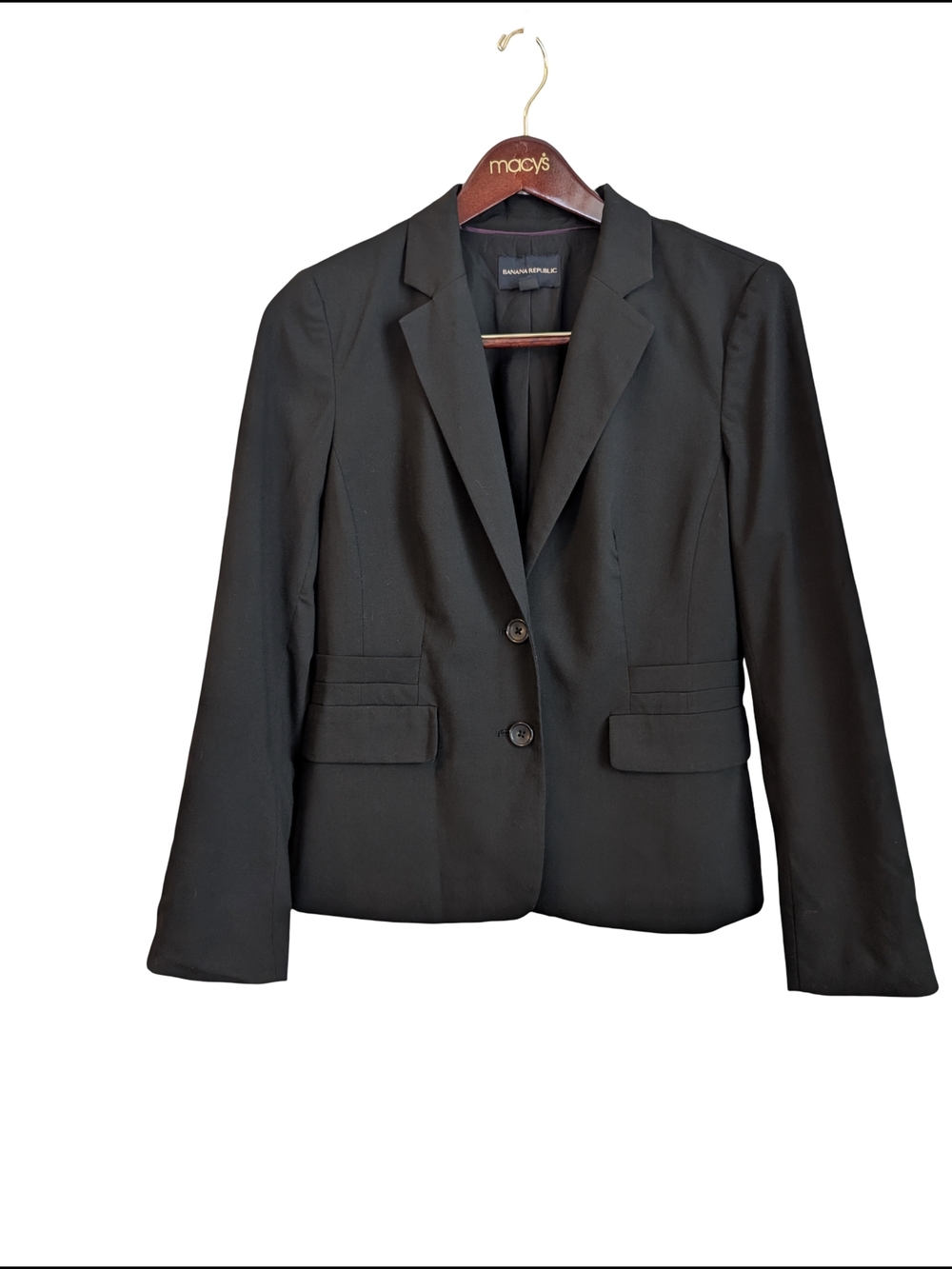 Banana Republic Black Women's Two-Button Tailored Blazer